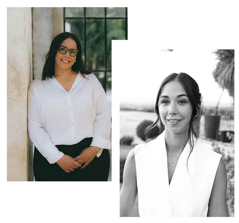 Portrait de Kassara et Eva, event planners et designers en Provence, cofondatrices d’Evensia.